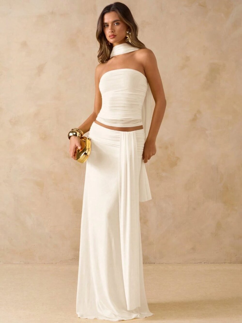 Ivory 3 Piece Matching Skirt Set XS
